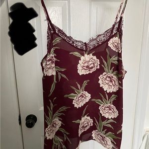 Floral burgundy camisole
